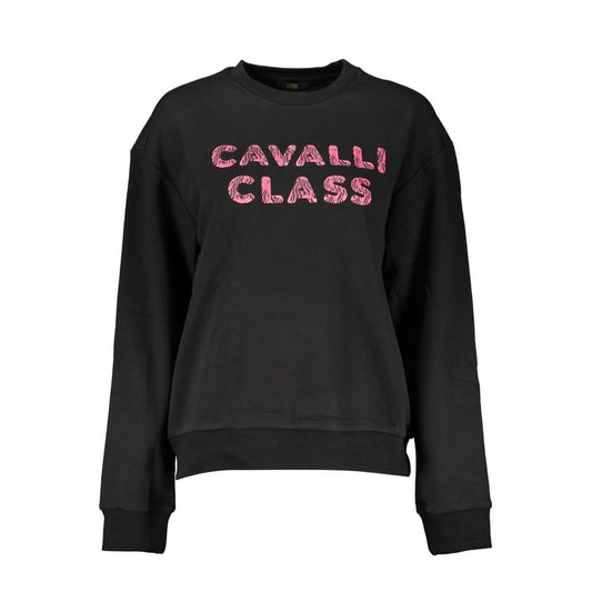 Cavalli Class Black Cotton Sweater