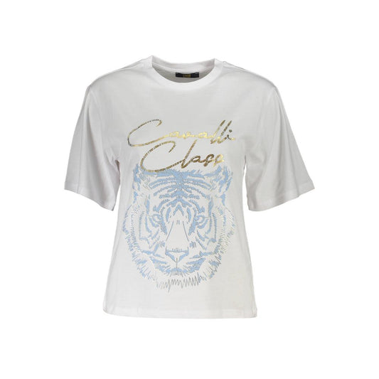 Cavalli Class White Cotton Women Top