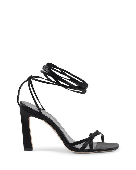 Dee Ocleppo Black Satin Strap-On Sandals