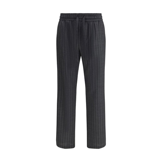Dolce & Gabbana Gray Fleece Wool Casual Pants