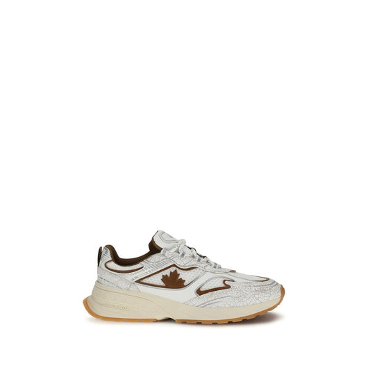 Dsquared² White Calf Leather Bos Taurus Athletic Sneakers