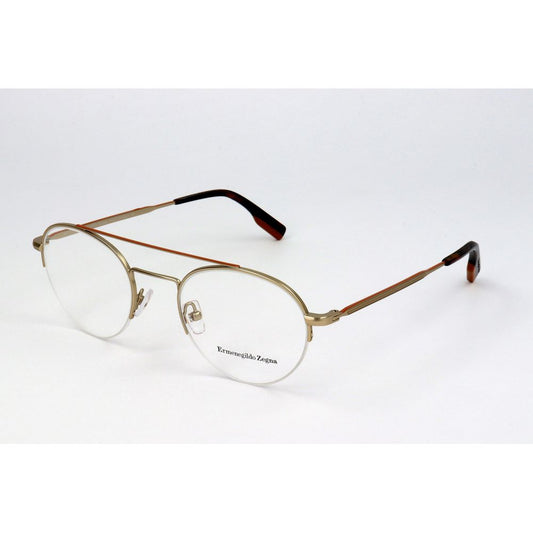 Ermenegildo Zegna Gold Metal Glasses Frames