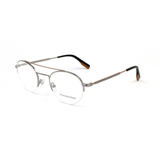 Ermenegildo Zegna Gray Metal Glasses Frames