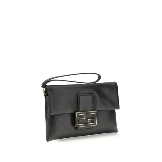 Fendi Black Calf Leather Bos Taurus Shoulder Bag