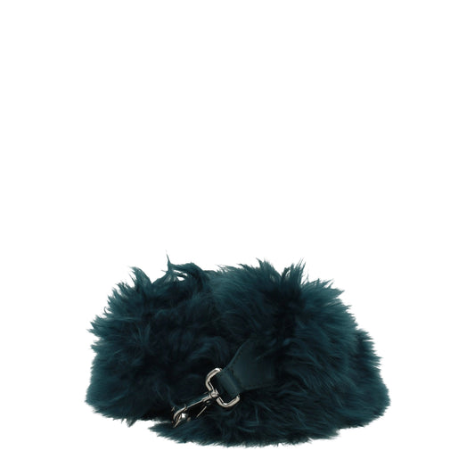 Fendi Green Leather Shoulder Bags