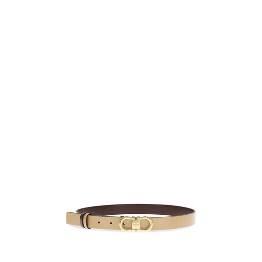 Ferragamo Beige Calf Leather Bos Taurus Regular Belt