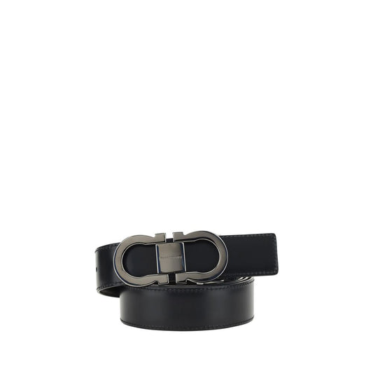 Ferragamo Black Calf Leather Bos Taurus Regular Belt
