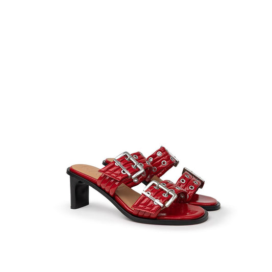 Ganni Red Leather Sandal