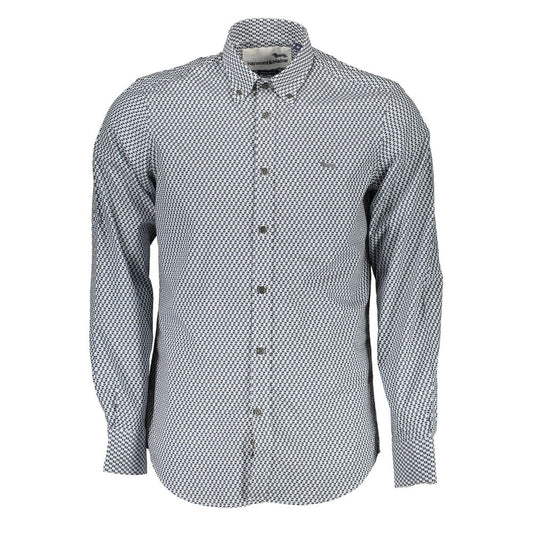 Harmont & Blaine Blue Cotton Pattern Shirt