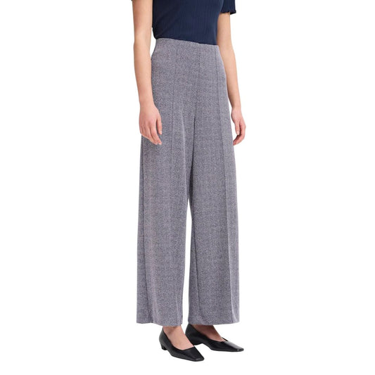 ICHI Blue Polyester Casual Pants
