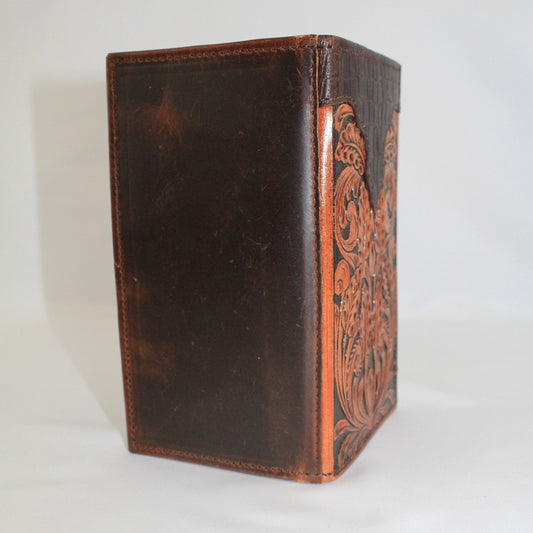 Cartera vaquera vintage de cuero hecha a mano – Marrón oscuro