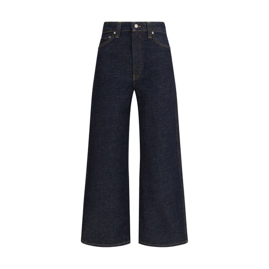Khaite Blue Cotton Straight-Leg Jeans