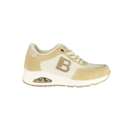 Laura Biagiotti Beige Polyester Athletic Sneakers