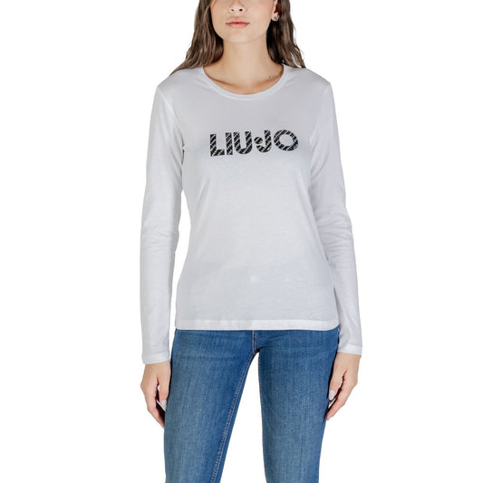 Liu Jo White Cotton Long Sleeve T-Shirt