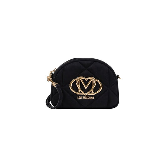 Love Moschino Black Suede Leather Handbag