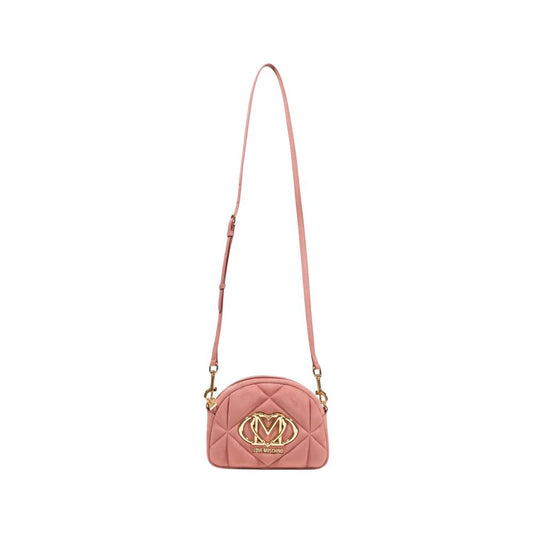 Love Moschino Pink Suede Leather Handbag