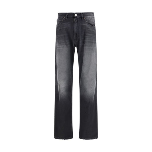 MM6 Black Cotton Straight-Leg Jeans