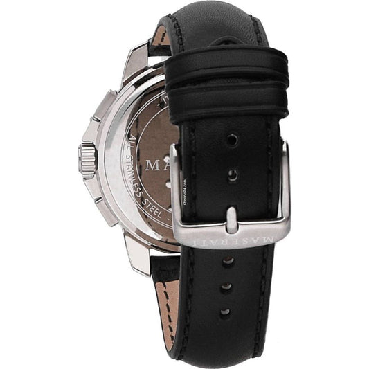 Maserati Black Leather Dress Watch