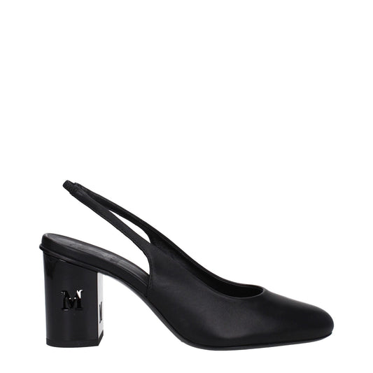 Max Mara Black Leather High Heel Pumps