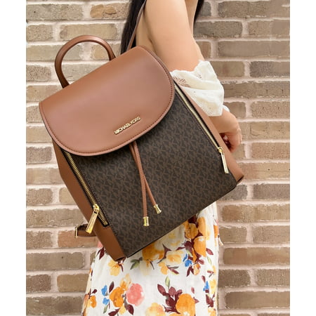 brown leather designer backpack Michael Kors Phoebe Brown Designer Backpack – A&M Imports