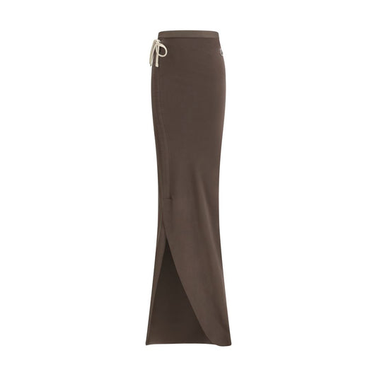 Moncler x Rick Owens Brown Cotton Long Skirt