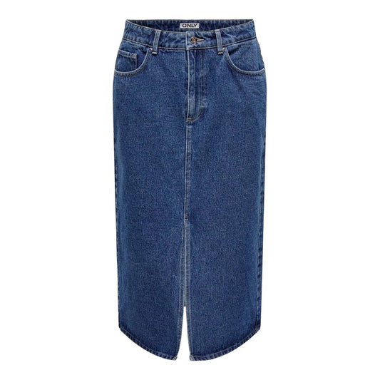 Only Blue Cotton Long Skirt