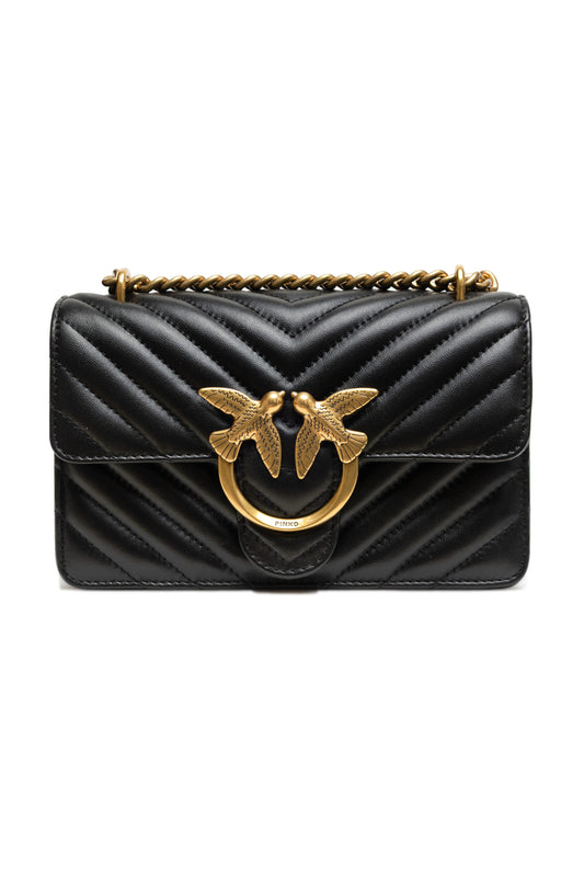 PINKO Black Mini Love Bag One Chevron