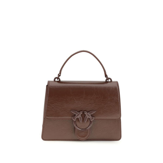 PINKO Brown Calf Leather Bos Taurus Shoulder Bag
