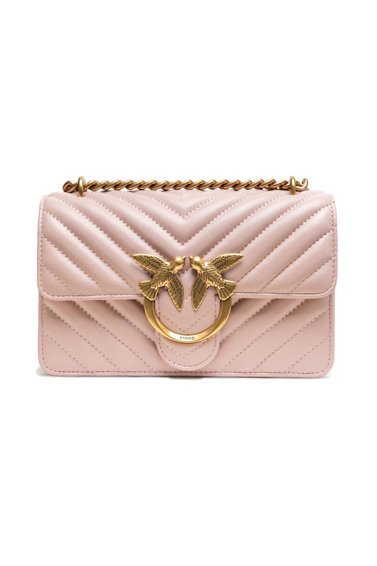 PINKO Powder Pink Mini Love Bag One Chevron