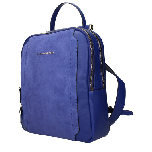 Piquadro Blue Leather Backpacks
