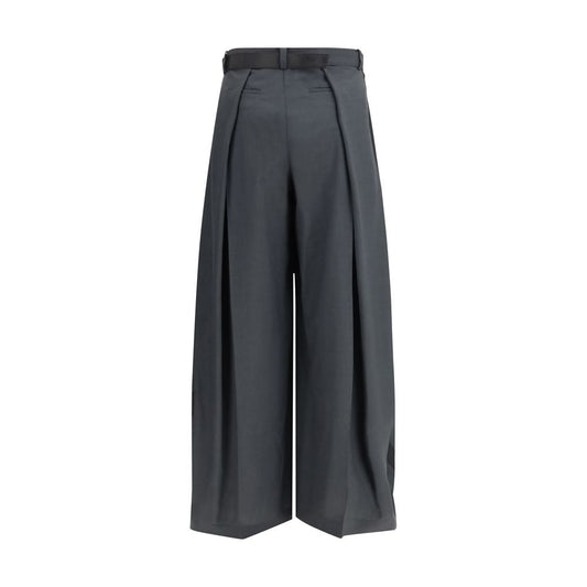 Sacai Gray Polyester Casual Pants