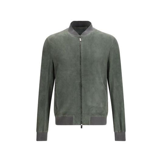 Salvatore Santoro Bicolor Calf Leather Bos Taurus Bomber