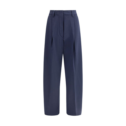 The Latest Blue Polyester Casual Pants