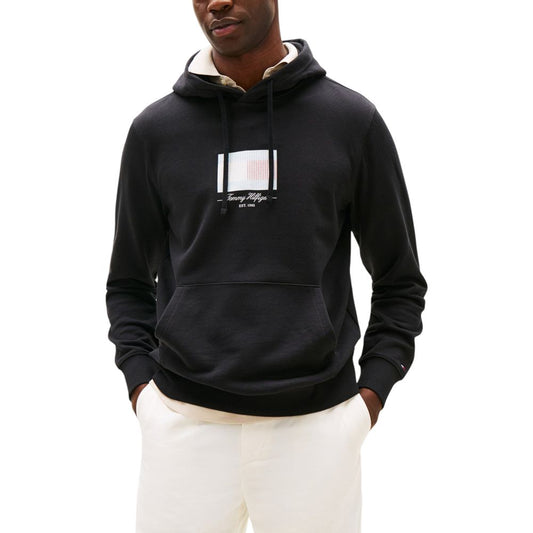 Tommy Hilfiger Black Recycled Cotton Hoodie