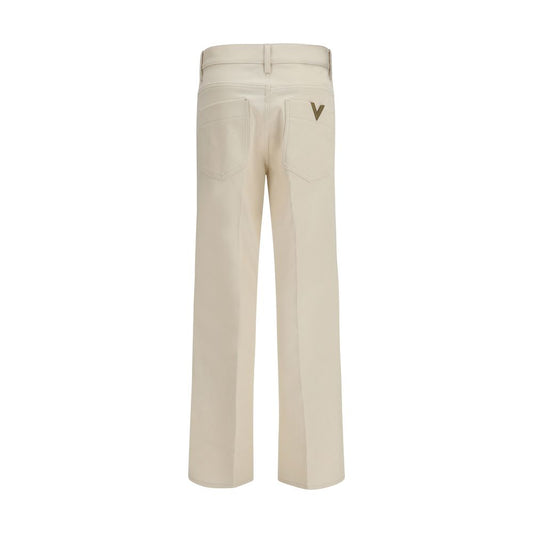 Valentino Beige Cotton Flared Jeans