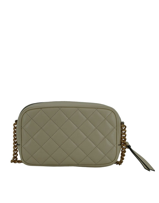 Versace Elegant White Lamb Leather Shoulder Bag