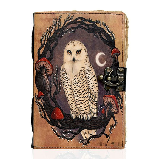 Handmade Leather Travel Journal – Vintage Brown Owl Embossed Diary