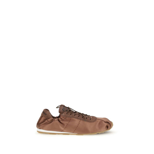 Miu Miu Brown Viscose Low Top Sneakers