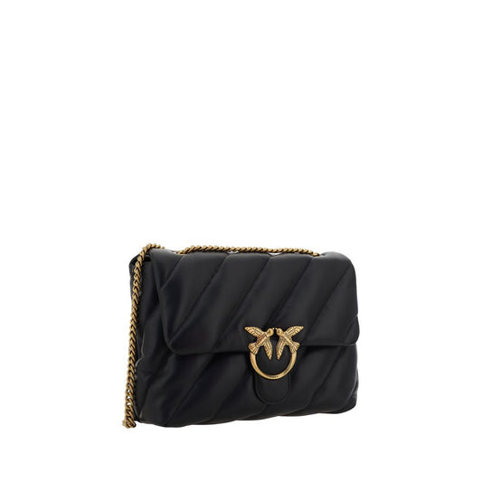 PINKO Black Leather Shoulder Bag