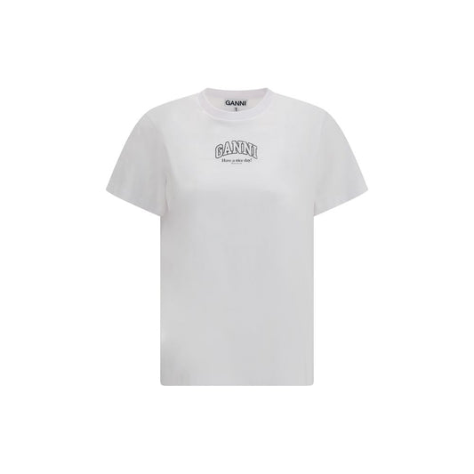 Ganni White Cotton T-Shirt