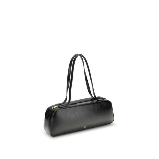 Khaite Black Calf Leather Bos Taurus Shoulder Bag