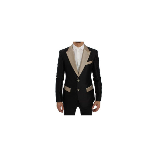 Dolce & Gabbana Black Silk Two-Piece Suit