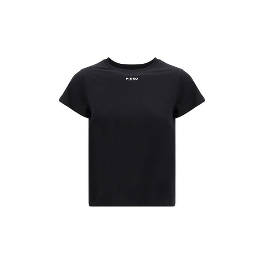 PINKO Black Cotton T-Shirt