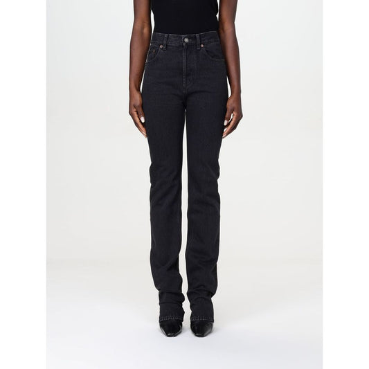 Saint Laurent Black Cotton Straight-Leg Jeans