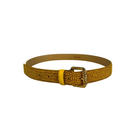 Borbonese Yellow Leather Women Belt