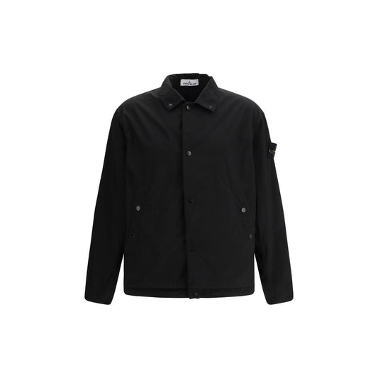 Stone Island Black Polyester Coat