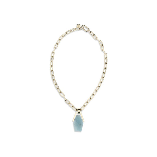 La Double J Light Blue Brass Necklace