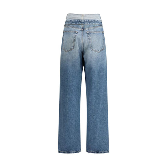 MM6 Light Blue Cotton Straight-Leg Jeans