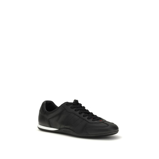 Gucci Black Calf Leather Bos Taurus Low Top Sneakers