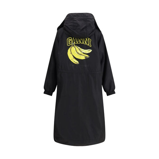 Ganni Black Nylon Coat